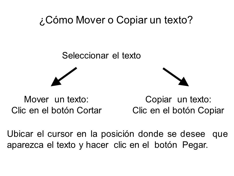 ¿Cómo Mover o Copiar un texto