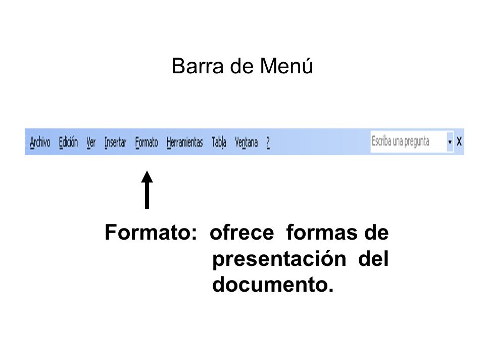 Formato: ofrece formas de presentación del documento.