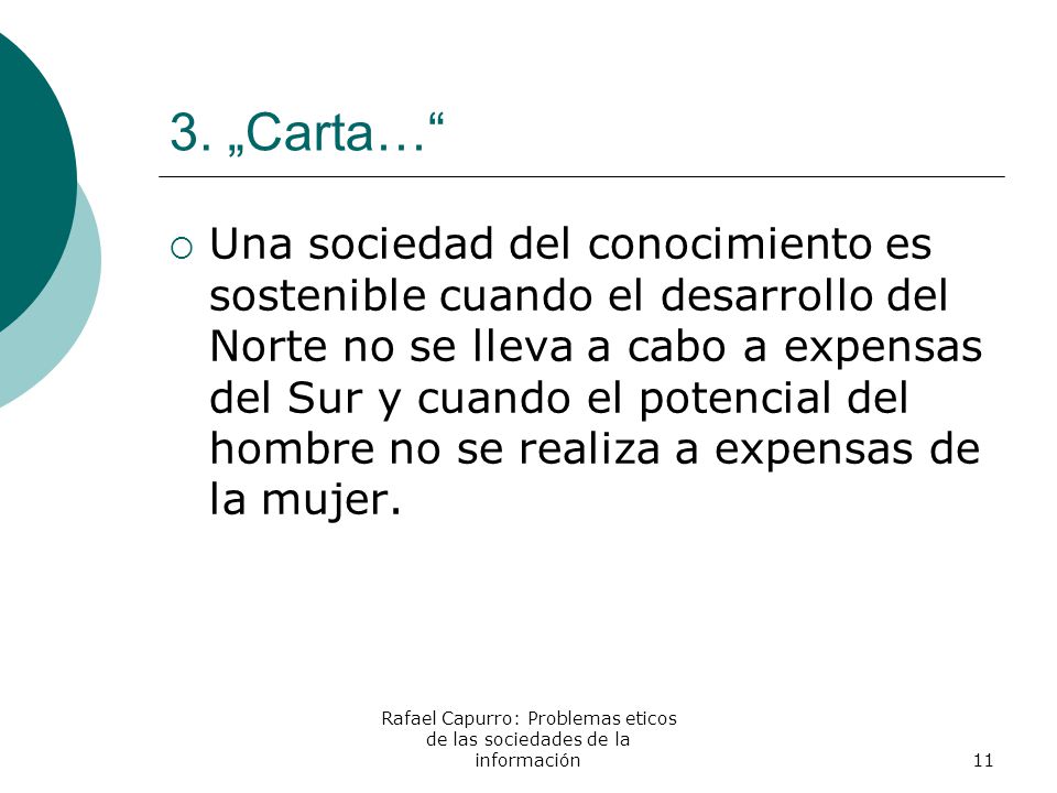 Rafael Capurro: Problemas eticos de las sociedades de la información