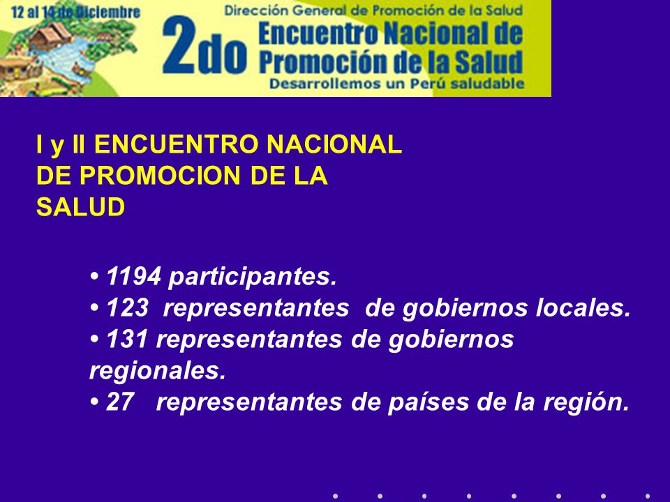 I y II ENCUENTRO NACIONAL DE PROMOCION DE LA SALUD
