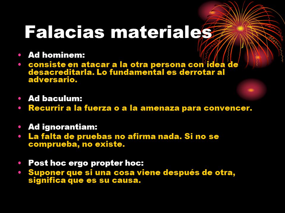 Falacias materiales Ad hominem: