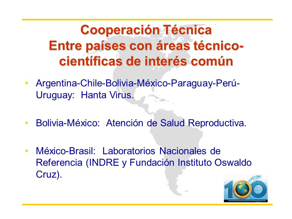 Cooperación Técnica Entre países con áreas técnico-científicas de interés común
