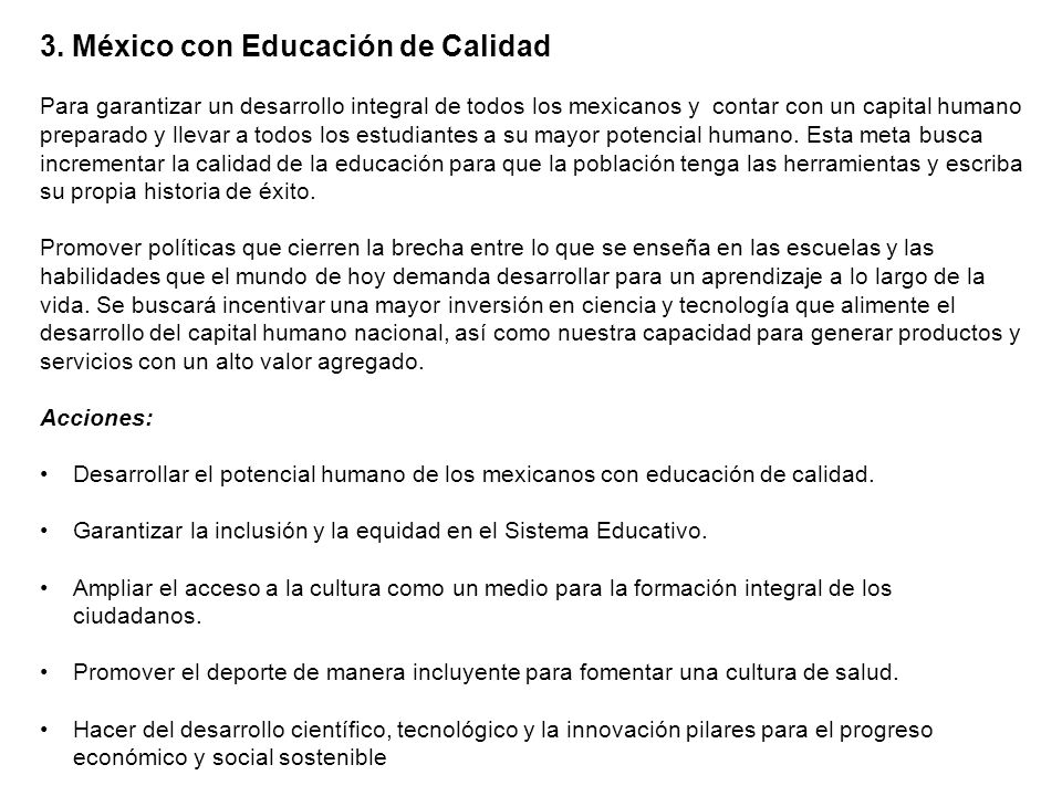 3. México con Educación de Calidad