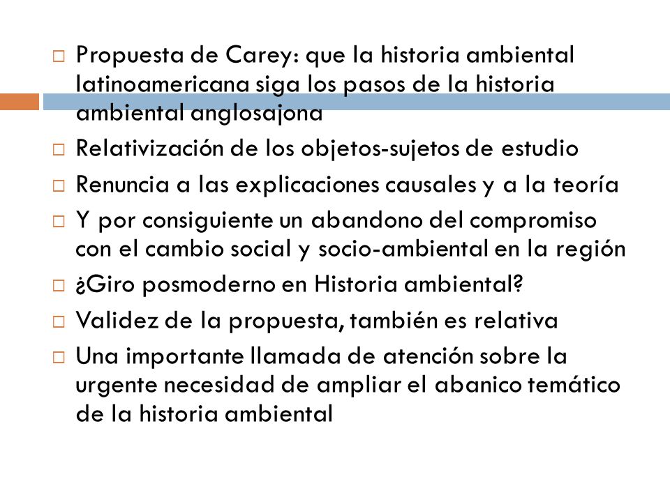 Propuesta de Carey: que la historia ambiental latinoamericana siga los pasos de la historia ambiental anglosajona