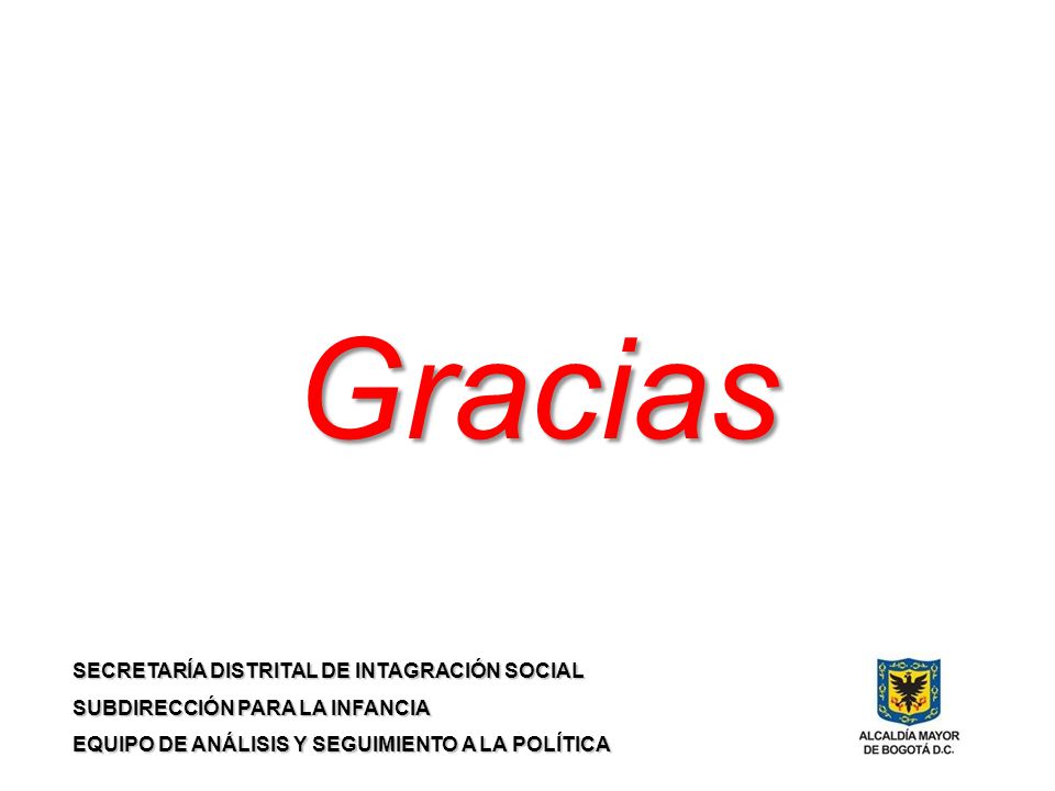 Gracias SECRETARÍA DISTRITAL DE INTAGRACIÓN SOCIAL