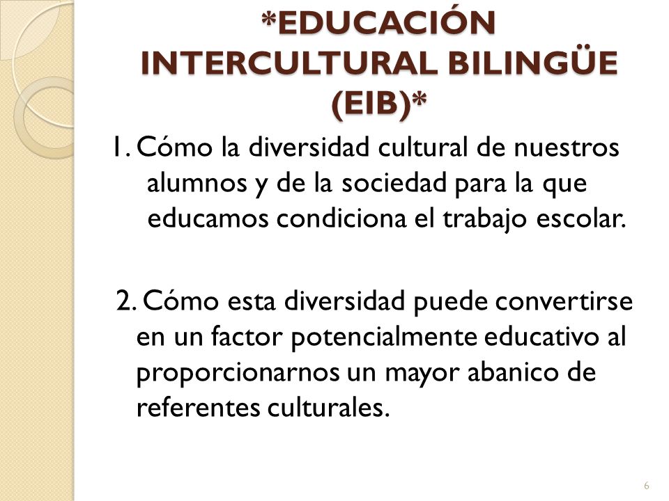 *EDUCACIÓN INTERCULTURAL BILINGÜE (EIB)*