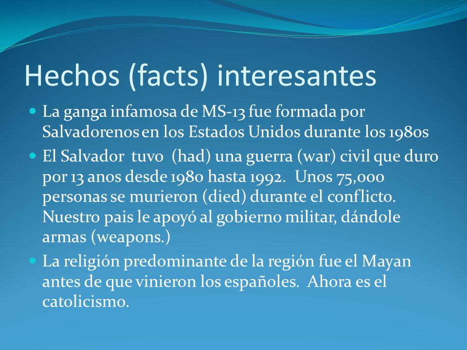 Hechos (facts) interesantes