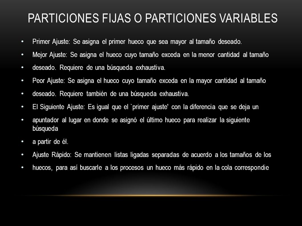 Particiones fijas o particiones variables
