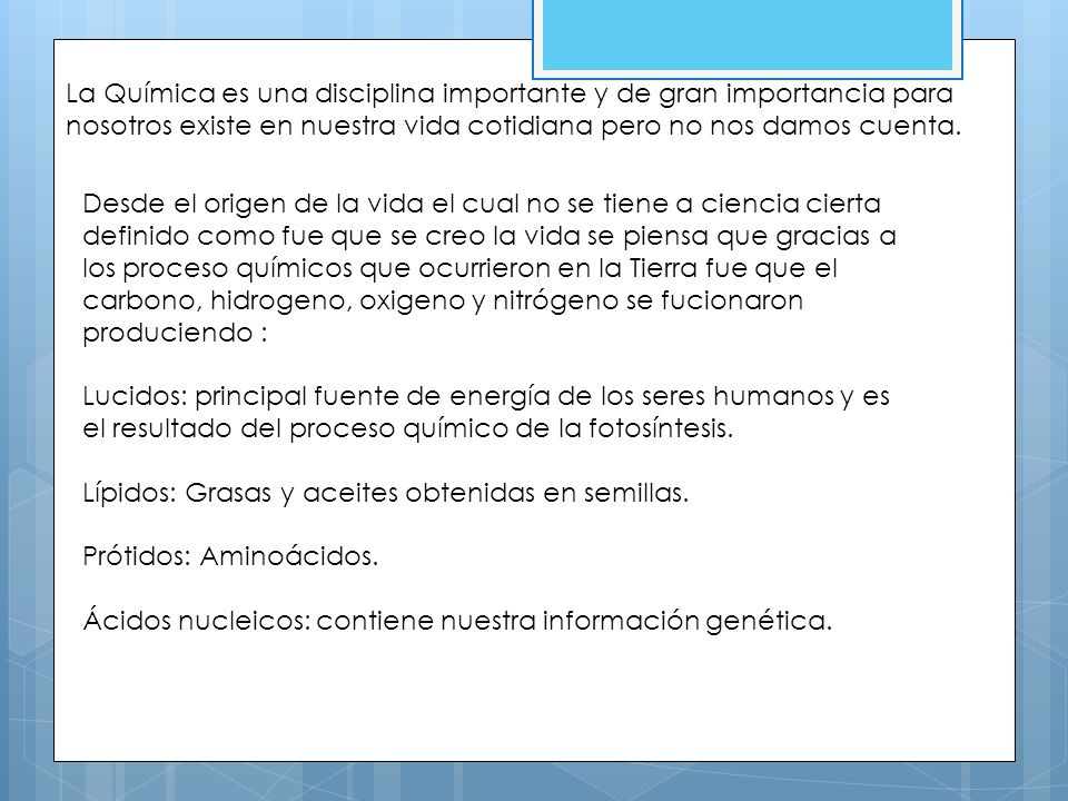 La Química es una disciplina importante y de gran importancia para nosotros existe en nuestra vida cotidiana pero no nos damos cuenta.