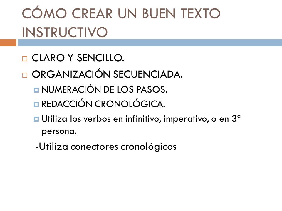 CÓMO CREAR UN BUEN TEXTO INSTRUCTIVO