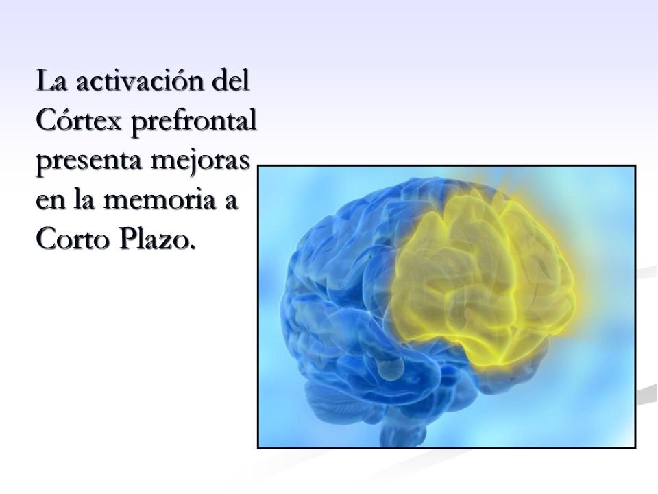 La activación del Córtex prefrontal presenta mejoras en la memoria a Corto Plazo.