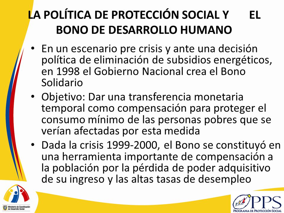 LA POLÍTICA DE PROTECCIÓN SOCIAL Y EL BONO DE DESARROLLO HUMANO