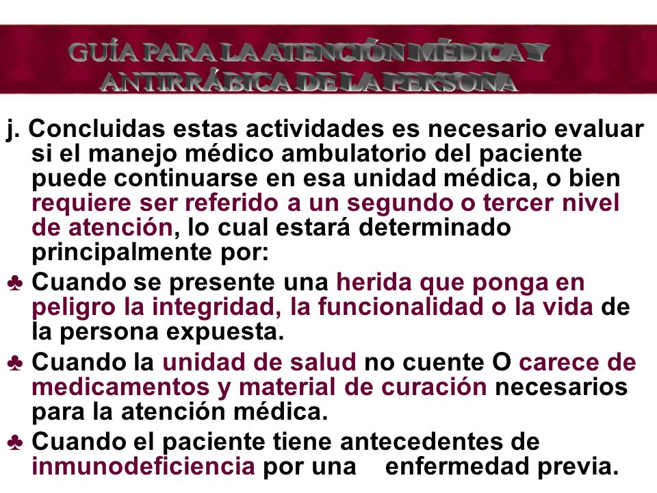 GUÍA PARA LA ATENCIÓN MÉDICA Y ANTIRRÁBICA DE LA PERSONA