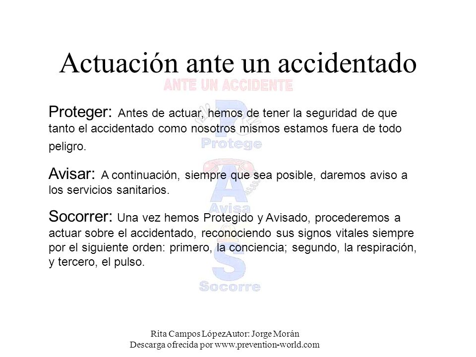 Actuación ante un accidentado