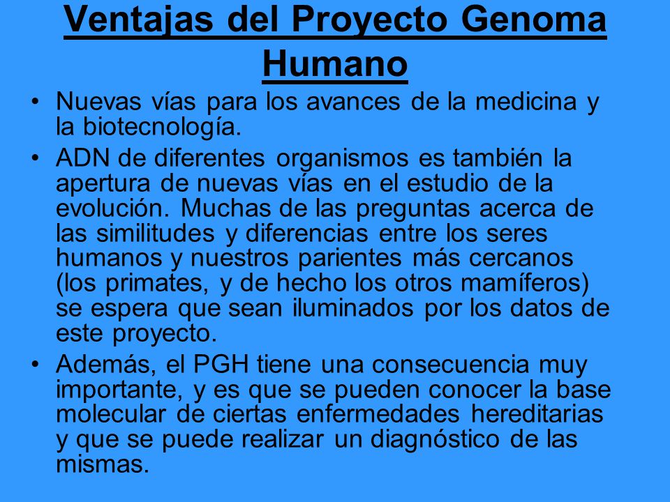 Ventajas del Proyecto Genoma Humano