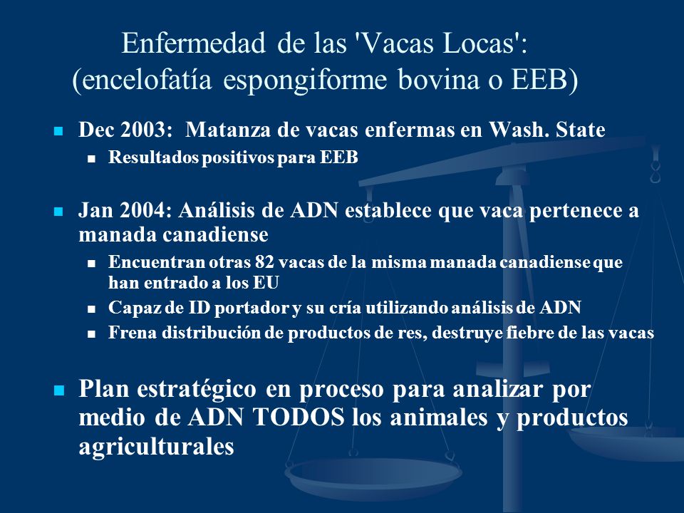 Enfermedad de las Vacas Locas : (encelofatía espongiforme bovina o EEB)
