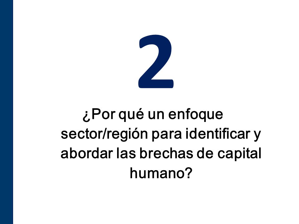 2 ¿Por qué un enfoque sector/región para identificar y abordar las brechas de capital humano