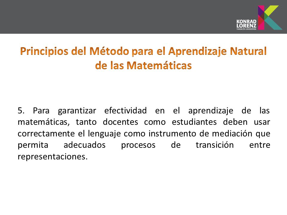 Principios del Método para el Aprendizaje Natural de las Matemáticas