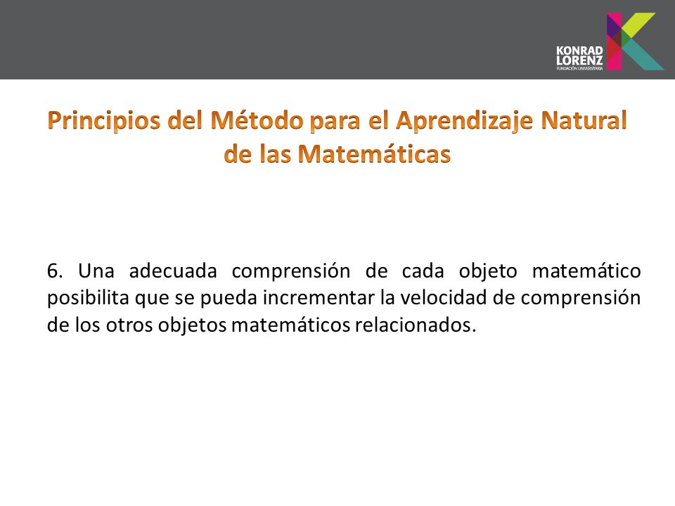 Principios del Método para el Aprendizaje Natural de las Matemáticas