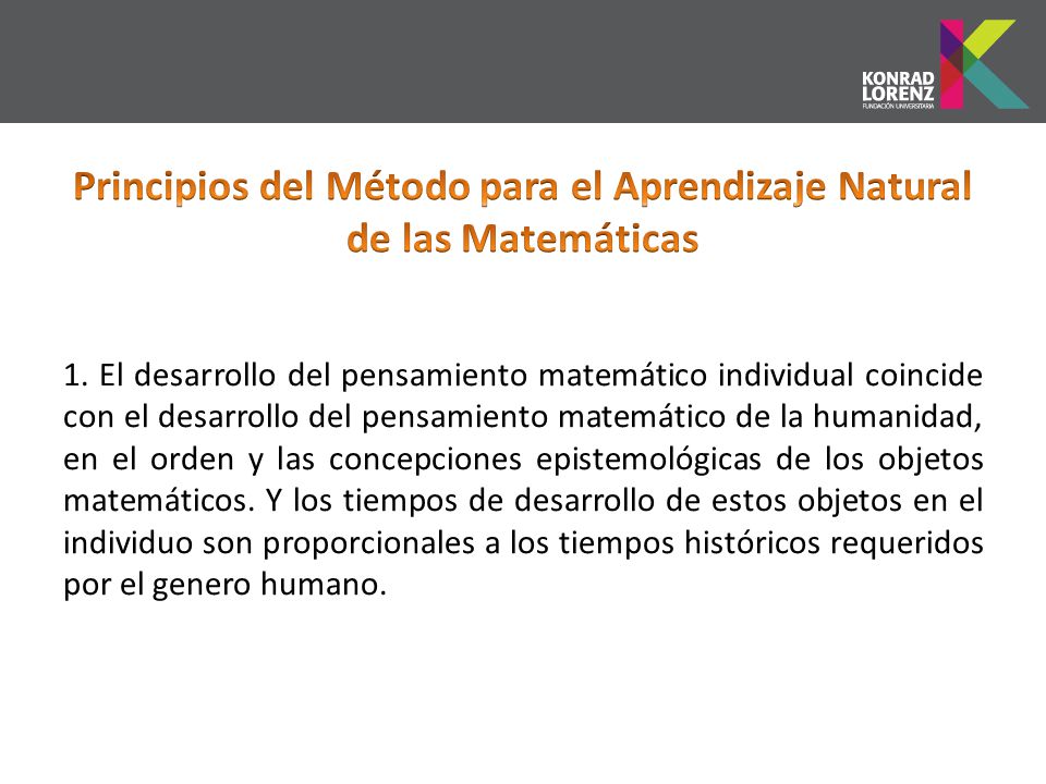 Principios del Método para el Aprendizaje Natural de las Matemáticas