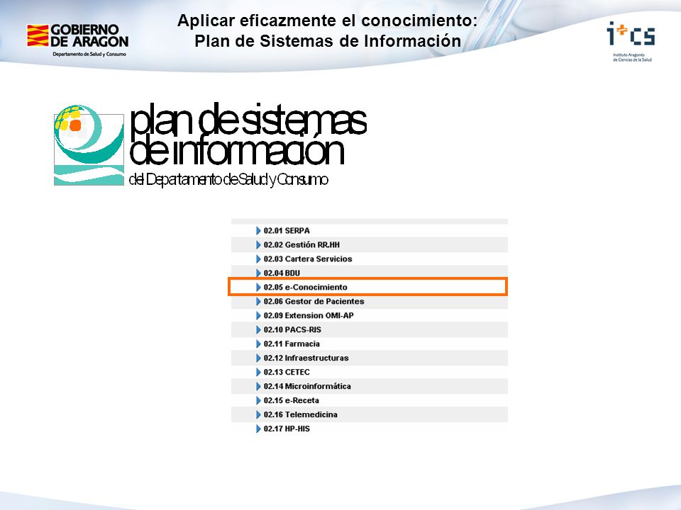 Aplicar eficazmente el conocimiento: Plan de Sistemas de Información