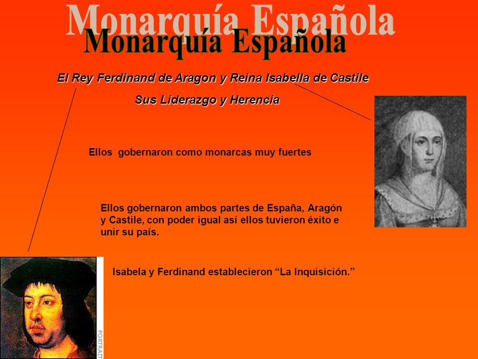Monarquía Española El Rey Ferdinand de Aragon y Reina Isabella de Castile. Sus Liderazgo y Herencia.