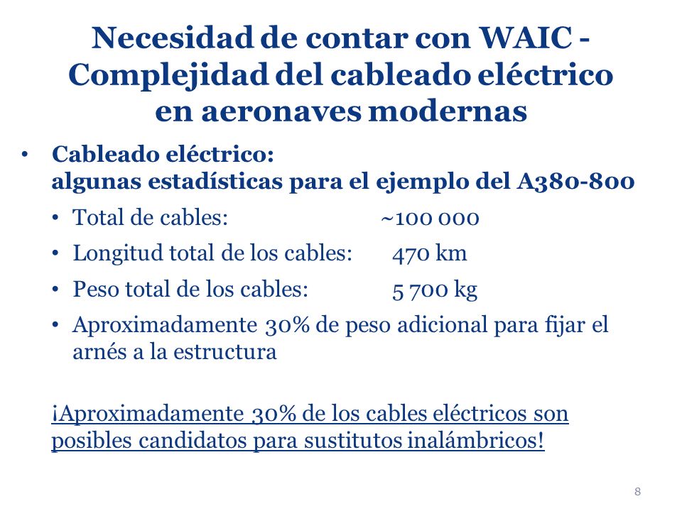 Necesidad de contar con WAIC - Complejidad del cableado eléctrico en aeronaves modernas
