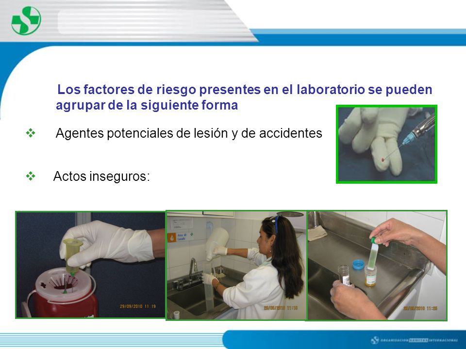 Agentes potenciales de lesión y de accidentes