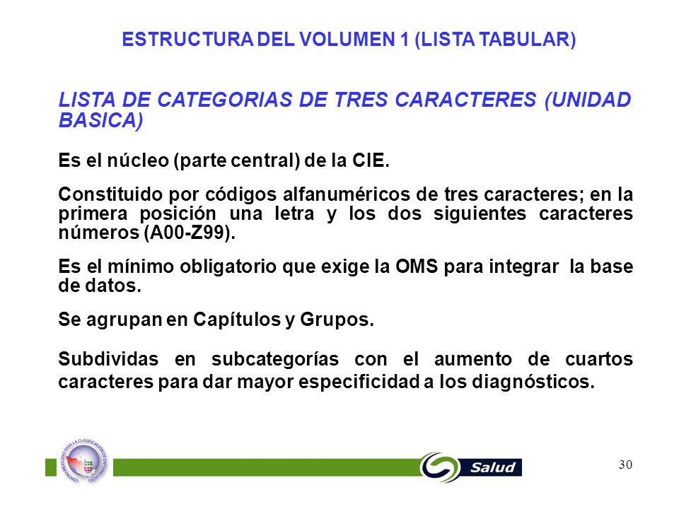 ESTRUCTURA DEL VOLUMEN 1 (LISTA TABULAR)
