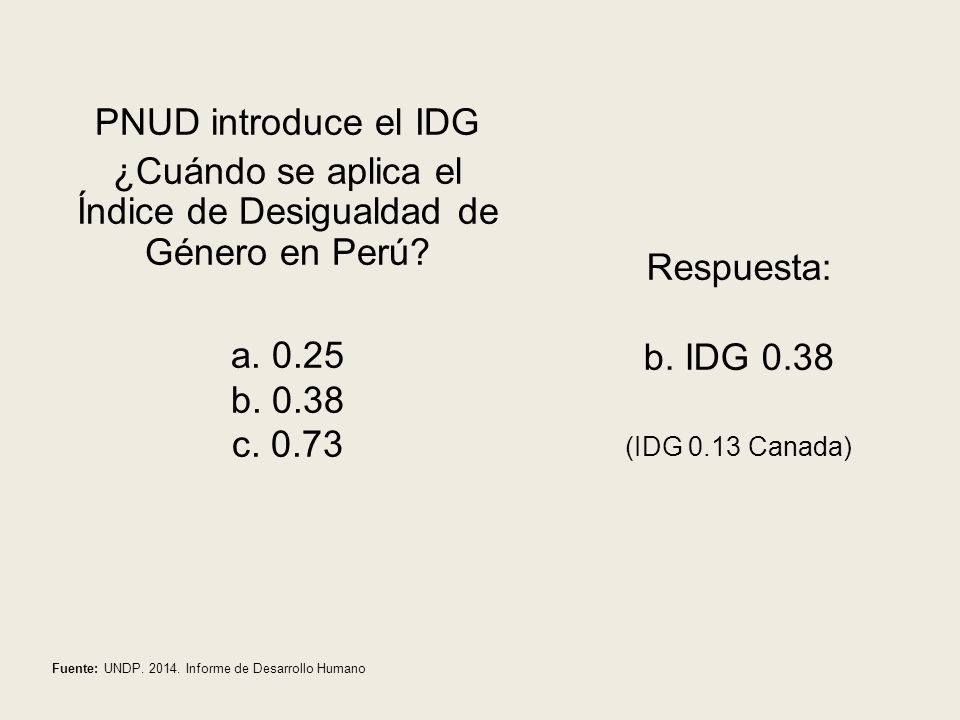 ¿Cuándo se aplica el Índice de Desigualdad de Género en Perú