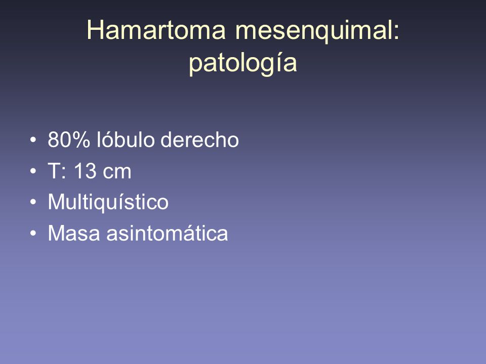 Hamartoma mesenquimal: patología