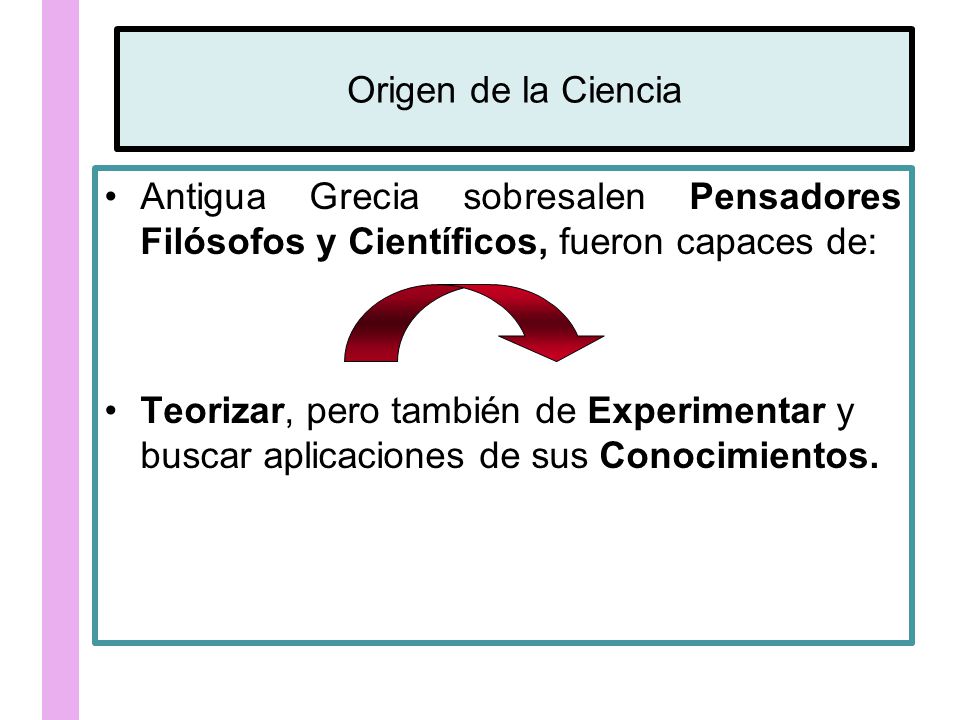 Origen de la Ciencia Antigua Grecia sobresalen Pensadores Filósofos y Científicos, fueron capaces de: