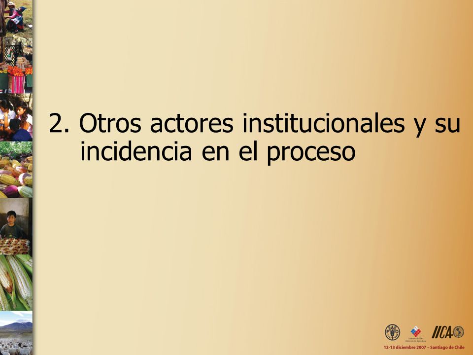 2. Otros actores institucionales y su incidencia en el proceso