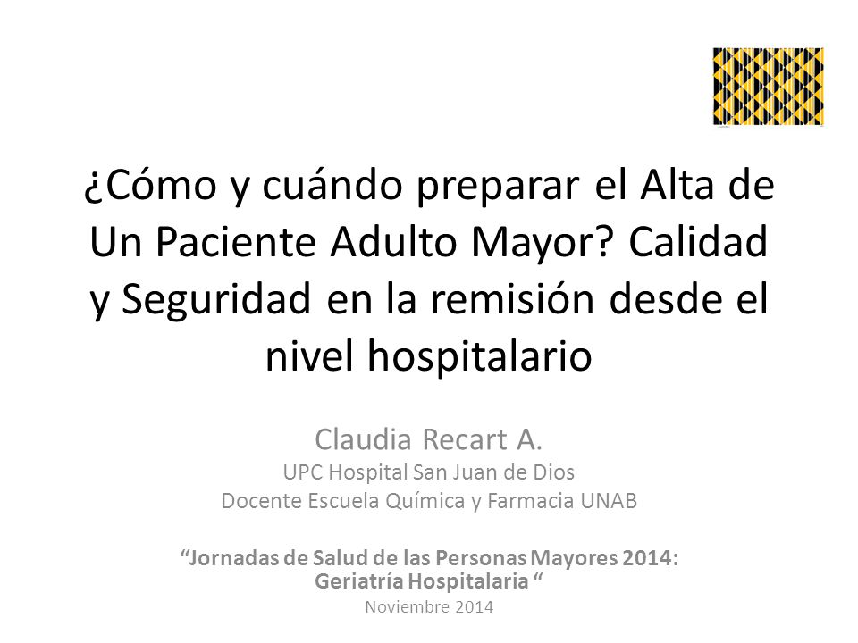 ¿Cómo y cuándo preparar el Alta de Un Paciente Adulto Mayor