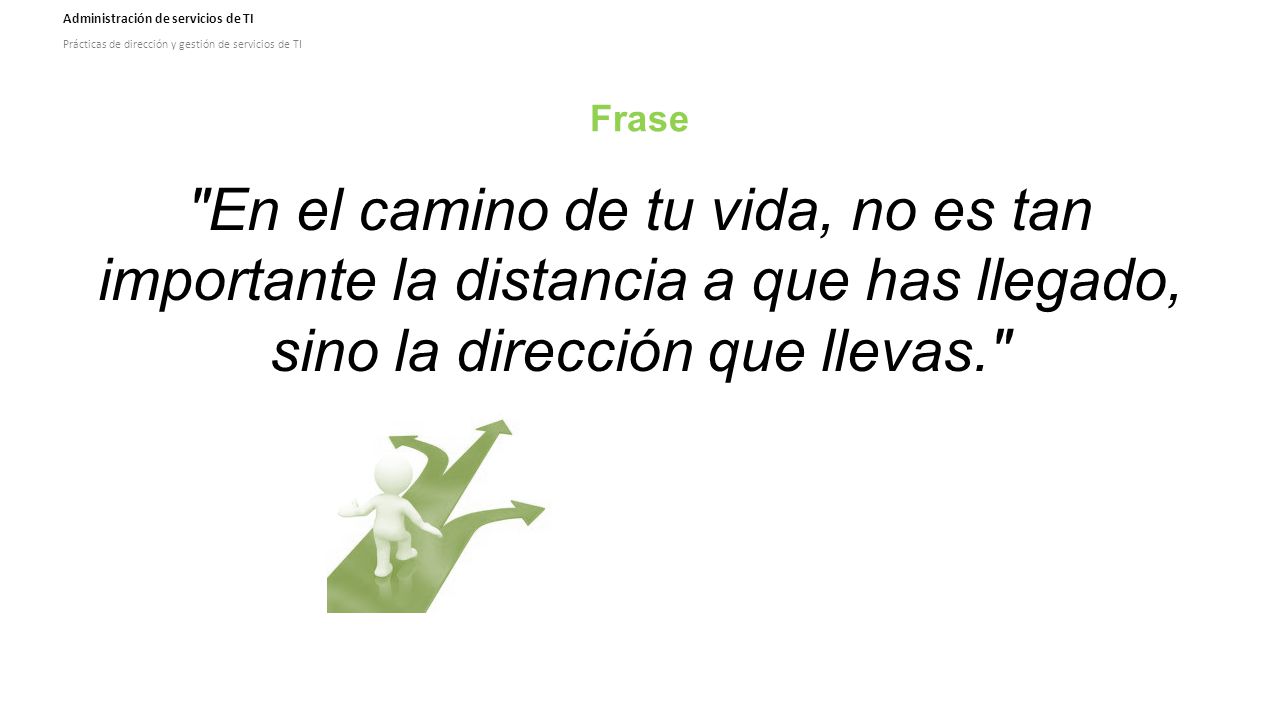 Frase En el camino de tu vida, no es tan importante la distancia a que has llegado, sino la dirección que llevas.
