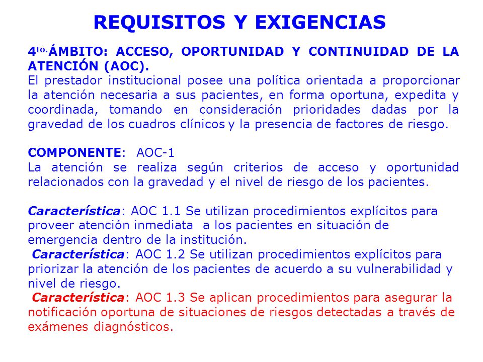 REQUISITOS Y EXIGENCIAS