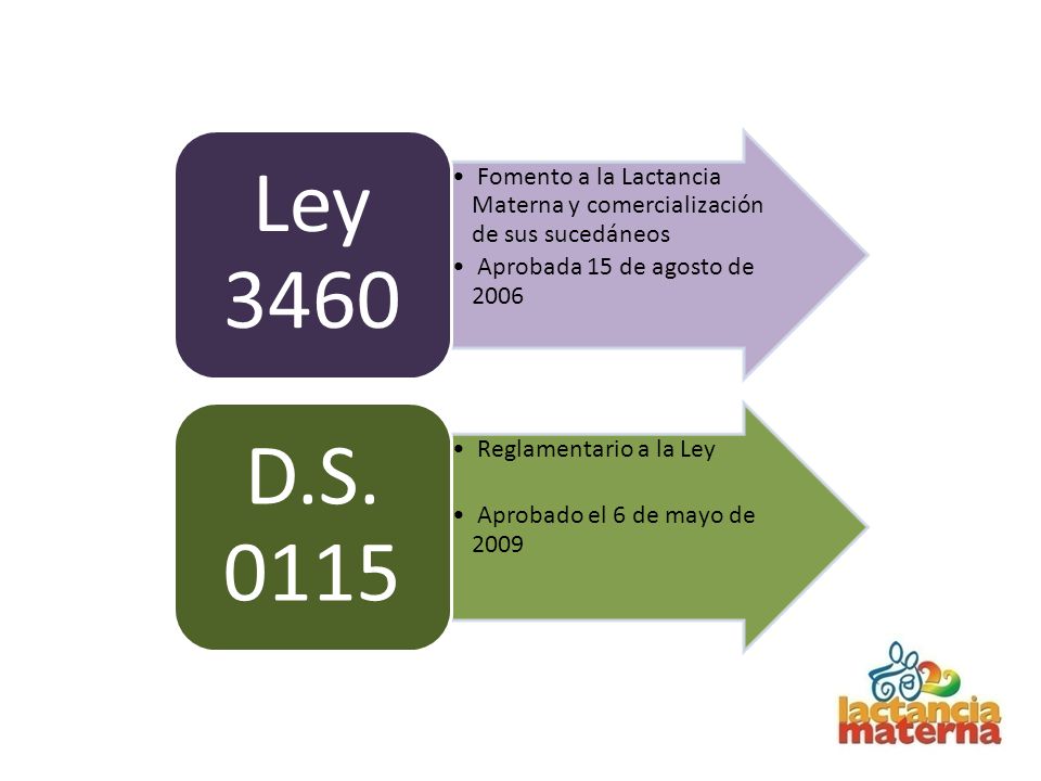 Ley 3460 Fomento a la Lactancia Materna y comercialización de sus sucedáneos. Aprobada 15 de agosto de