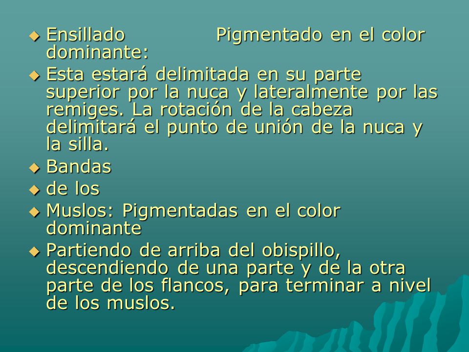 Ensillado Pigmentado en el color dominante: