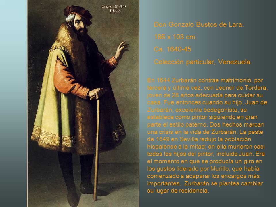 Don Gonzalo Bustos de Lara. 186 x 103 cm. Ca