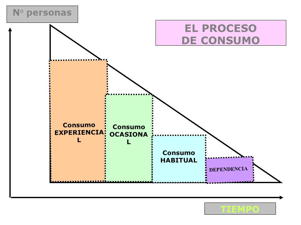 EL PROCESO DE CONSUMO N° personas TIEMPO Consumo EXPERIENCIAL Consumo