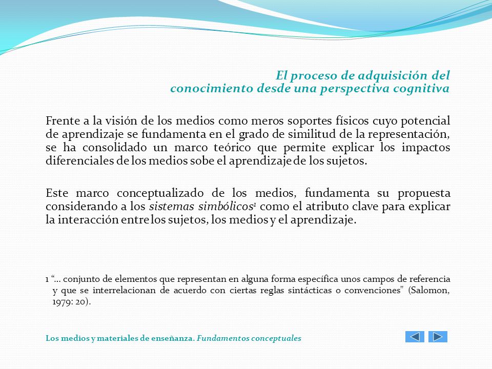 El proceso de adquisición del conocimiento desde una perspectiva cognitiva