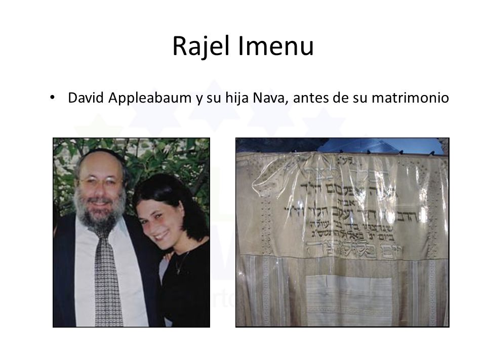 Rajel Imenu David Appleabaum y su hija Nava, antes de su matrimonio