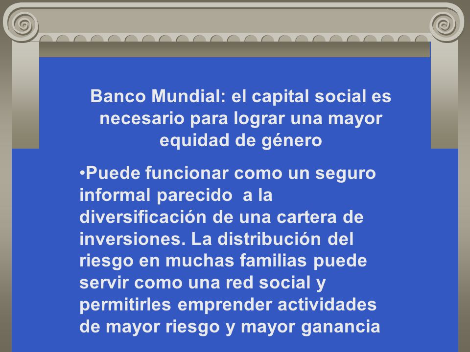 Banco Mundial: el capital social es necesario para lograr una mayor equidad de género