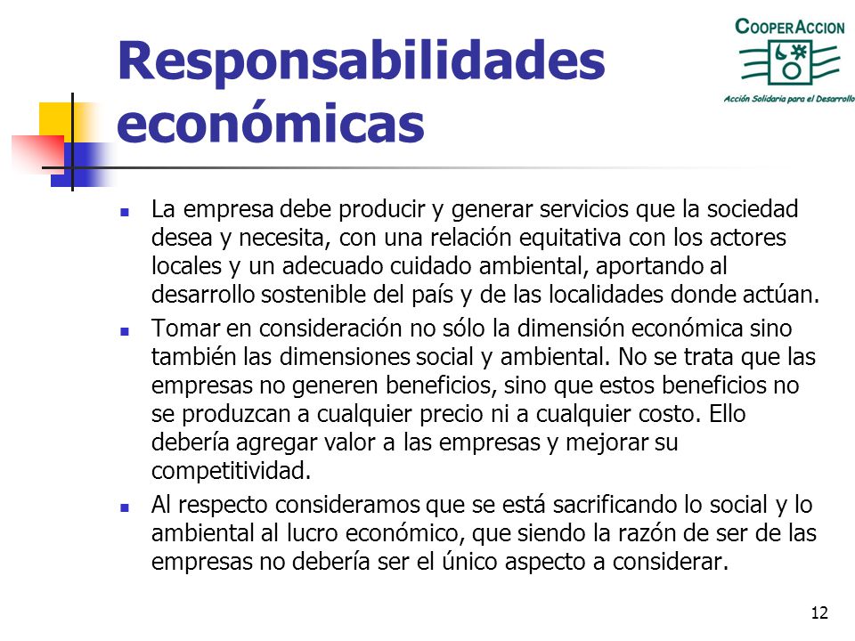 Responsabilidades económicas
