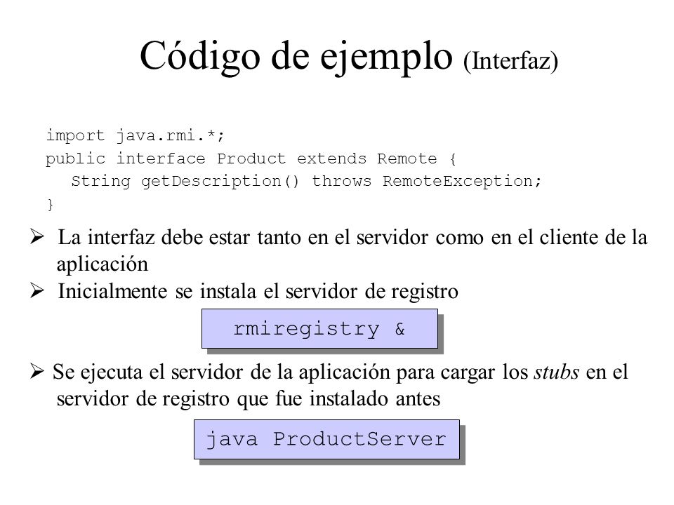 Código de ejemplo (Interfaz)