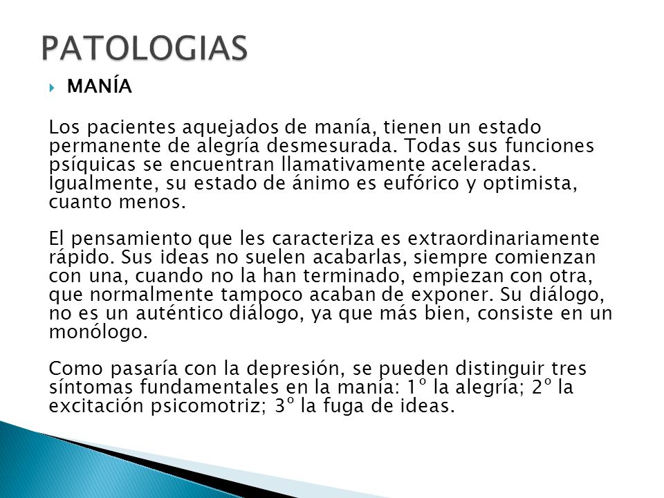 PATOLOGIAS MANÍA