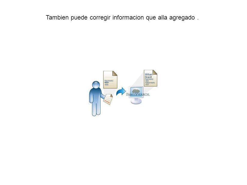 Tambien puede corregir informacion que alla agregado .
