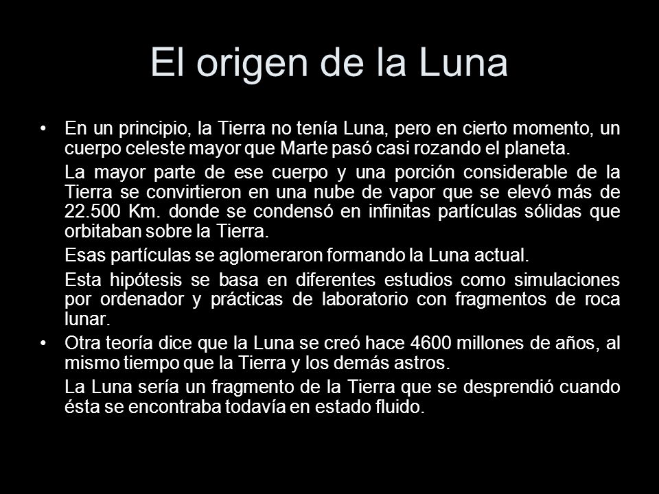 El origen de la Luna