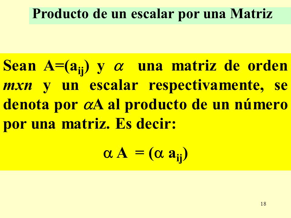 Producto de un escalar por una Matriz