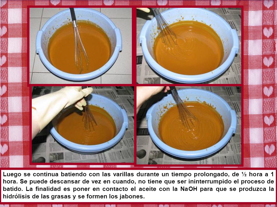 Luego se continua batiendo con las varillas durante un tiempo prolongado, de ½ hora a 1 hora.